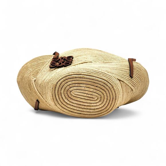 Loewe x Paula’s Ibiza Petal Anagram Natural Raffia Basket Tote Bag Beige - New - Picture 5 of 9